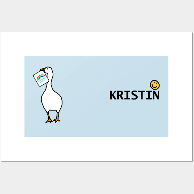 Goose Steals Kristin Essential Worker Rainbow Card Wall Art by ellenhenryart